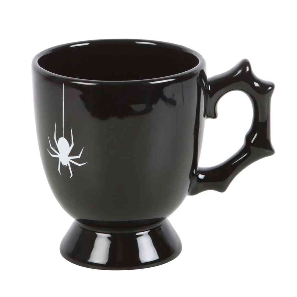 Something Different - Black Spider Teacup Mug - Black